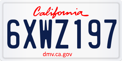 CA license plate 6XWZ197