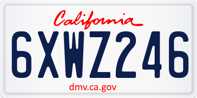 CA license plate 6XWZ246