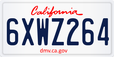 CA license plate 6XWZ264