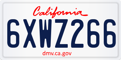CA license plate 6XWZ266