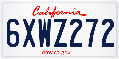 CA license plate 6XWZ272