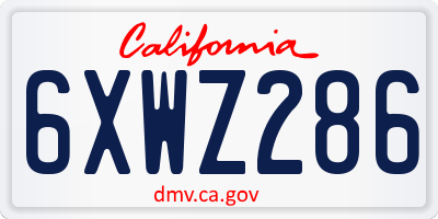 CA license plate 6XWZ286