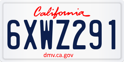 CA license plate 6XWZ291