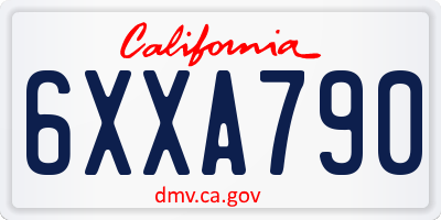 CA license plate 6XXA790