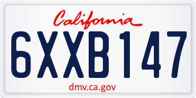 CA license plate 6XXB147