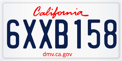 CA license plate 6XXB158