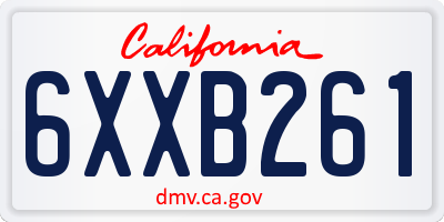 CA license plate 6XXB261