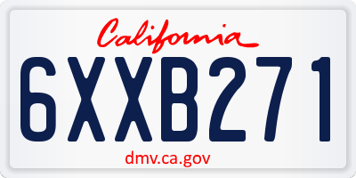 CA license plate 6XXB271