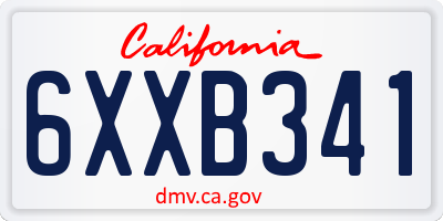 CA license plate 6XXB341