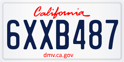 CA license plate 6XXB487