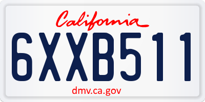 CA license plate 6XXB511