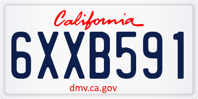 CA license plate 6XXB591