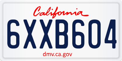 CA license plate 6XXB604