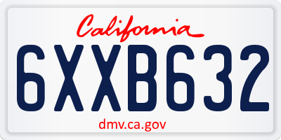 CA license plate 6XXB632
