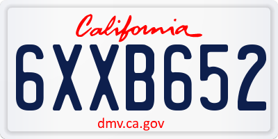 CA license plate 6XXB652
