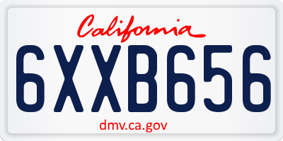 CA license plate 6XXB656