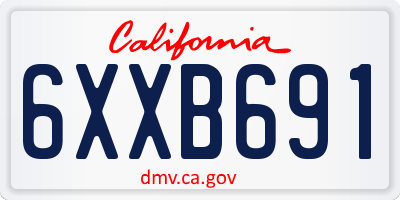 CA license plate 6XXB691
