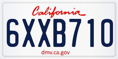 CA license plate 6XXB710