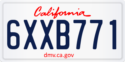 CA license plate 6XXB771