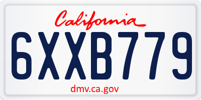 CA license plate 6XXB779