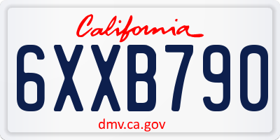 CA license plate 6XXB790