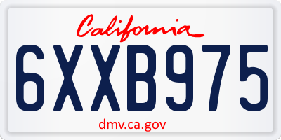 CA license plate 6XXB975