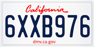 CA license plate 6XXB976
