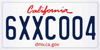CA license plate 6XXC004