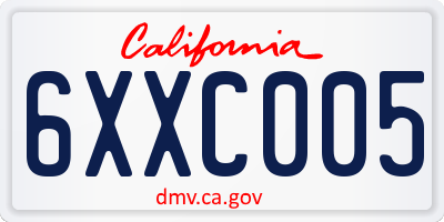 CA license plate 6XXC005