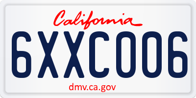 CA license plate 6XXC006