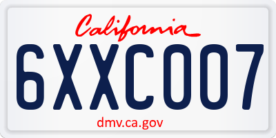 CA license plate 6XXC007