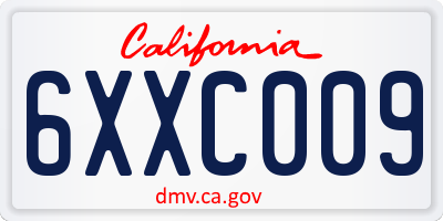 CA license plate 6XXC009
