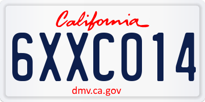 CA license plate 6XXC014