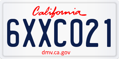 CA license plate 6XXC021