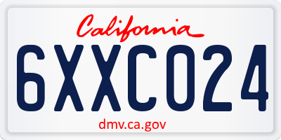 CA license plate 6XXC024