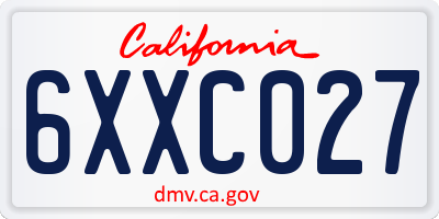 CA license plate 6XXC027