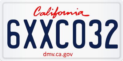 CA license plate 6XXC032
