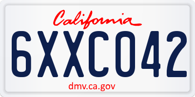 CA license plate 6XXC042