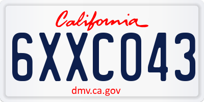 CA license plate 6XXC043