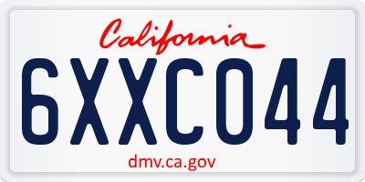 CA license plate 6XXC044