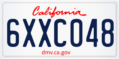CA license plate 6XXC048