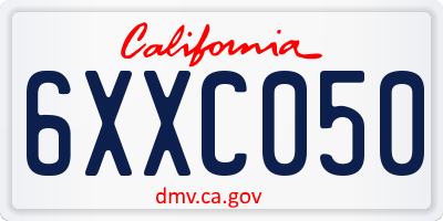 CA license plate 6XXC050