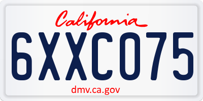 CA license plate 6XXC075
