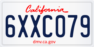 CA license plate 6XXC079