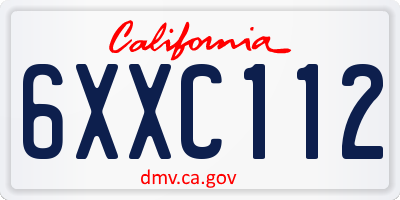 CA license plate 6XXC112