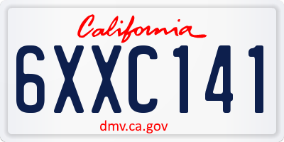 CA license plate 6XXC141