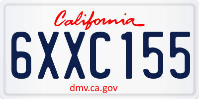 CA license plate 6XXC155