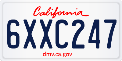 CA license plate 6XXC247