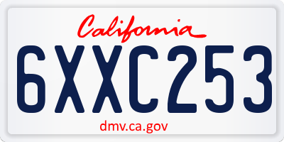 CA license plate 6XXC253