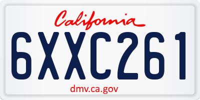 CA license plate 6XXC261